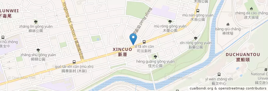 Mapa de ubicacion de 焱鬼鍋燒專門店 en Тайвань, Новый Тайбэй, Тайбэй, 文山區.