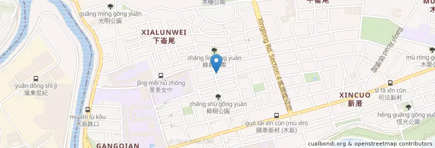 Mapa de ubicacion de 海苔手握飯捲 en Taiwan, Nuova Taipei, Taipei, 文山區.