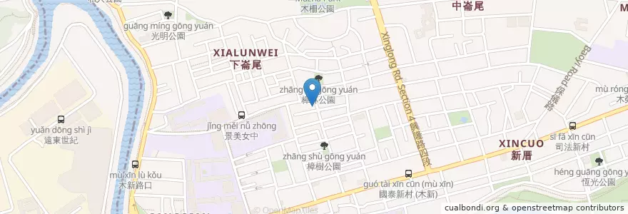 Mapa de ubicacion de 上合屋手工豆花 en 台湾, 新北市, 台北市, 文山区.