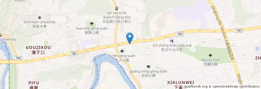 Mapa de ubicacion de 上林早餐店 en تايوان, تايبيه الجديدة, تايبيه, 文山區.