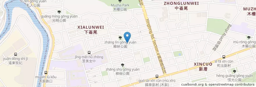 Mapa de ubicacion de 邱記涼麵 en تايوان, تايبيه الجديدة, تايبيه, 文山區.