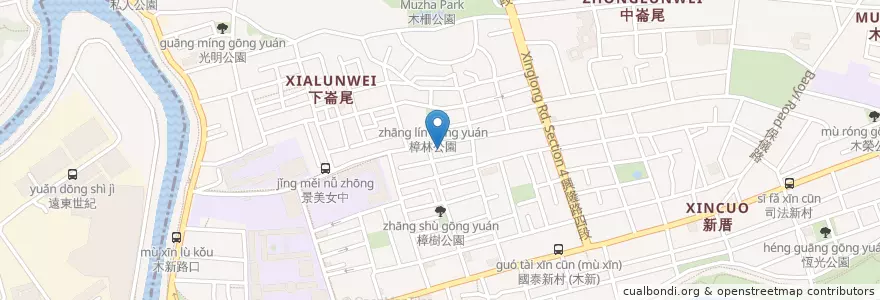 Mapa de ubicacion de 料理奇雞 en تايوان, تايبيه الجديدة, تايبيه, 文山區.