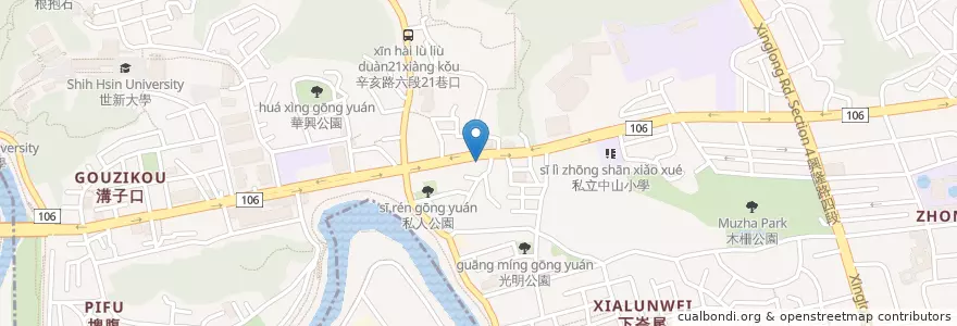 Mapa de ubicacion de 信全美齒 en Taiwan, 新北市, Taipé, 文山區.