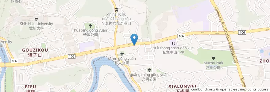 Mapa de ubicacion de 私家手作廚房 en Taiwán, Nuevo Taipéi, Taipéi, 文山區.