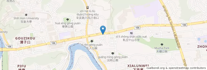 Mapa de ubicacion de 中式早餐店 en Taiwán, Nuevo Taipéi, Taipéi, 文山區.