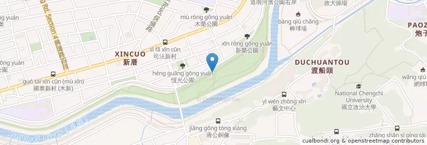 Mapa de ubicacion de 木棧道，涼亭 en Taiwan, New Taipei, Taipei, Wenshan District.