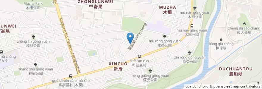 Mapa de ubicacion de 保儀停車場 en 臺灣, 新北市, 臺北市, 文山區.