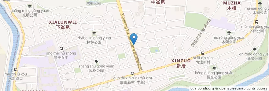 Mapa de ubicacion de 普仁耳鼻喉科診所 en Taiwán, Nuevo Taipéi, Taipéi, 文山區.