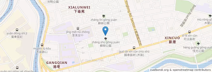 Mapa de ubicacion de 16g咖啡 en 臺灣, 新北市, 臺北市, 文山區.