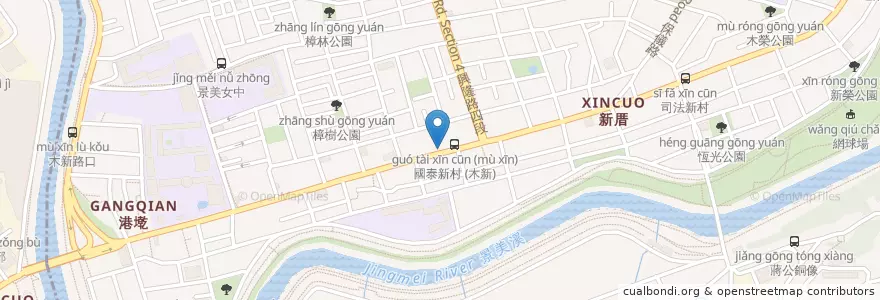 Mapa de ubicacion de 曲家麵館 en Taiwan, Nuova Taipei, Taipei, 文山區.