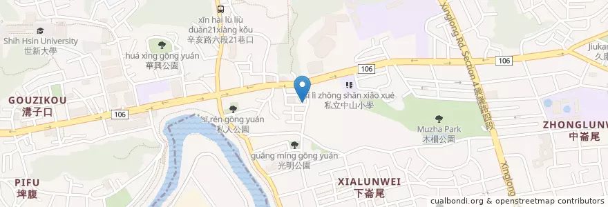 Mapa de ubicacion de 公共電話 en تايوان, تايبيه الجديدة, تايبيه, 文山區.