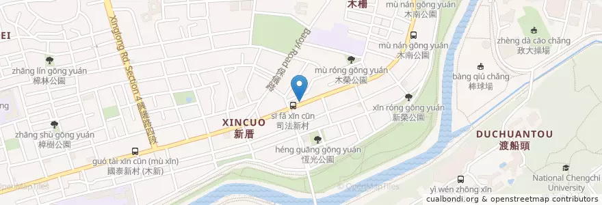 Mapa de ubicacion de 女人的廚房男人的店 en Taiwan, New Taipei, Taipei, Wenshan District.