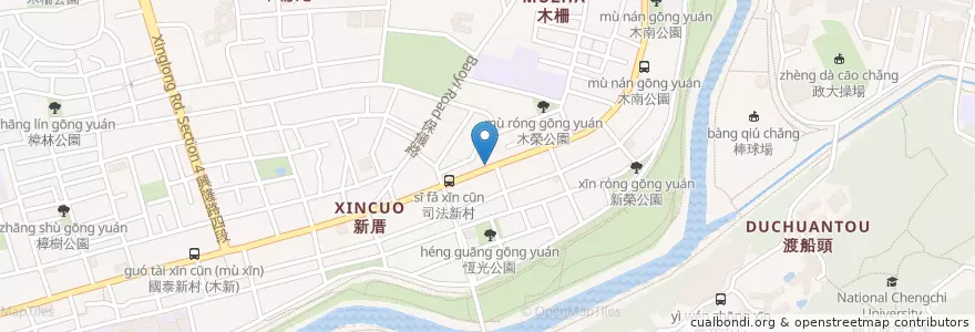 Mapa de ubicacion de 粵海熱炒 en Tayvan, 新北市, Taipei, 文山區.