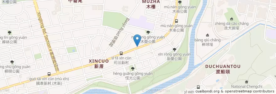 Mapa de ubicacion de 胖大蛋包飯 en Tayvan, 新北市, Taipei, 文山區.