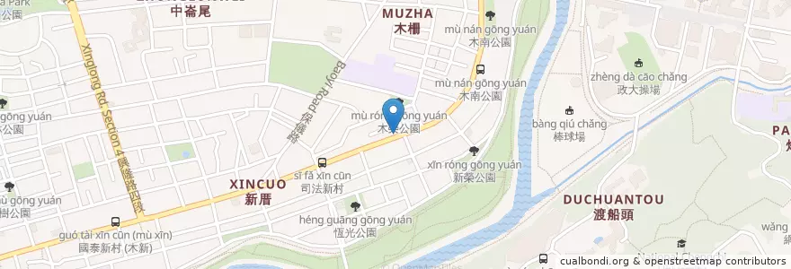 Mapa de ubicacion de 台南木新店 en تايوان, تايبيه الجديدة, تايبيه, 文山區.