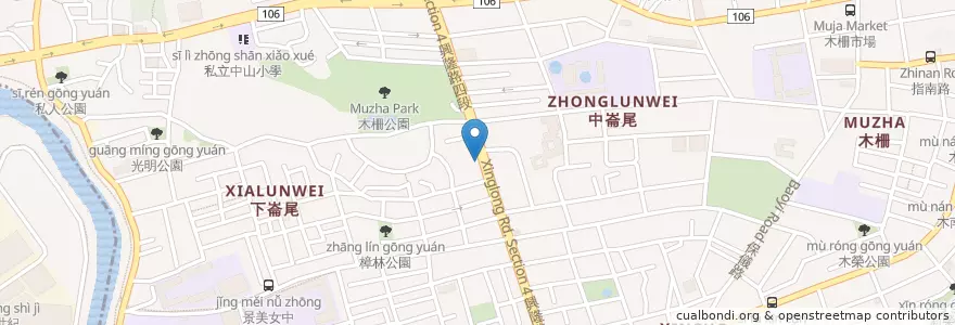 Mapa de ubicacion de 及品豬腸冬粉油飯 en تایوان, 新北市, تایپه, 文山區.
