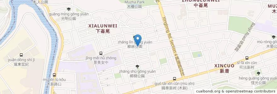 Mapa de ubicacion de 廣東粥 en 臺灣, 新北市, 臺北市, 文山區.