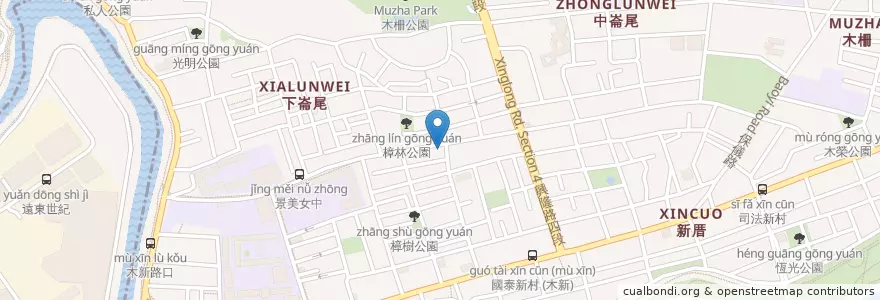 Mapa de ubicacion de 京城藥局 en 台湾, 新北市, 台北市, 文山区.