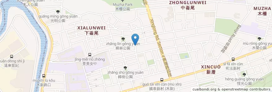 Mapa de ubicacion de 德記刀削牛肉麵 en Taiwan, 新北市, Taipei, 文山區.