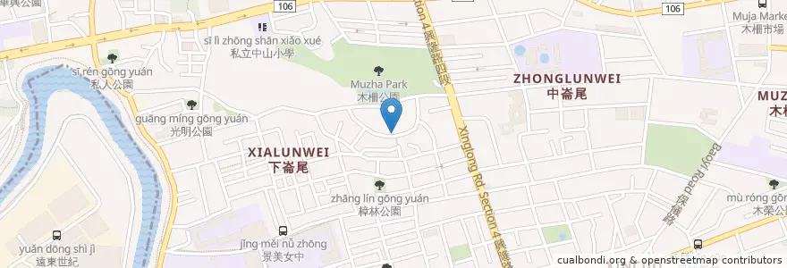 Mapa de ubicacion de 木柵教會 en تايوان, تايبيه الجديدة, تايبيه, 文山區.