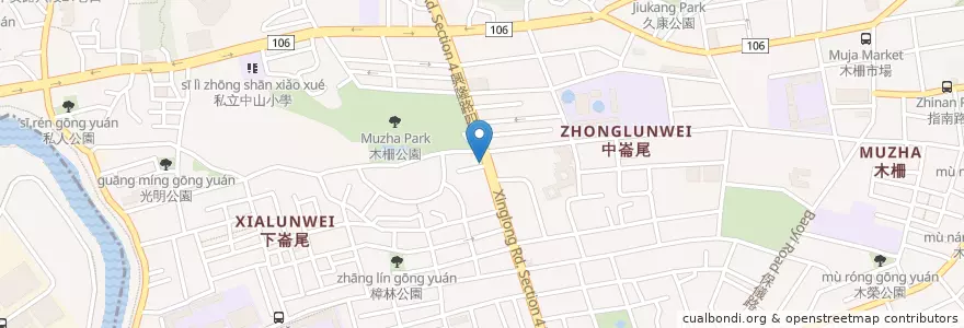 Mapa de ubicacion de 玉口香 扁食園 en تايوان, تايبيه الجديدة, تايبيه, 文山區.