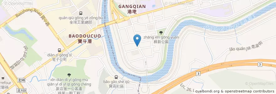Mapa de ubicacion de 活力早餐店 en 臺灣, 新北市, 臺北市, 文山區, 新店區.