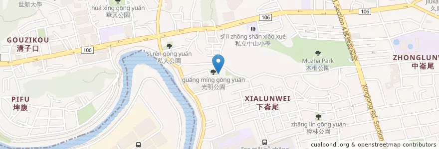 Mapa de ubicacion de 奧德斯丁文理補習班 en Taiwan, Nuova Taipei, Taipei, 文山區.