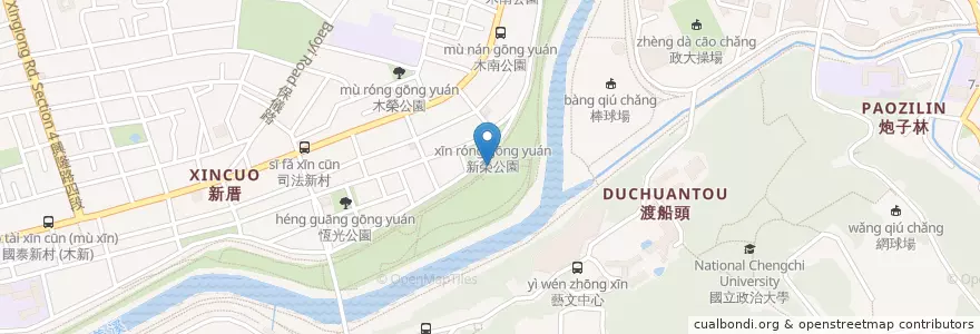 Mapa de ubicacion de 公廁x2 en Тайвань, Новый Тайбэй, Тайбэй, 文山區.