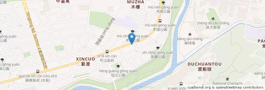 Mapa de ubicacion de 正大中西式早午餐 en Taiwan, Nuova Taipei, Taipei, 文山區.