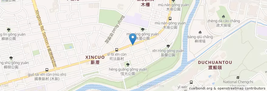 Mapa de ubicacion de 康迪麥早餐店(木新二店) en Tayvan, 新北市, Taipei, 文山區.