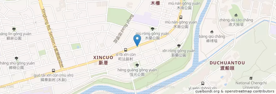 Mapa de ubicacion de 天天有氧早餐 en 臺灣, 新北市, 臺北市, 文山區.