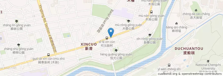 Mapa de ubicacion de 霸味薑母鴨 en تايوان, تايبيه الجديدة, تايبيه, 文山區.