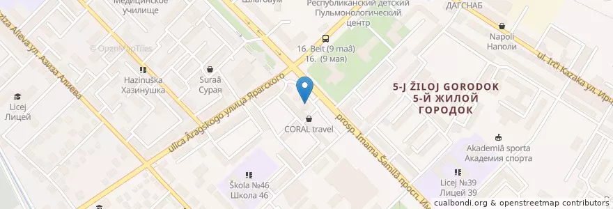 Mapa de ubicacion de Роял бургер en روسيا, منطقة شمال القوقاز الفيدرالية, Дагестан, Городской Округ Махачкала.