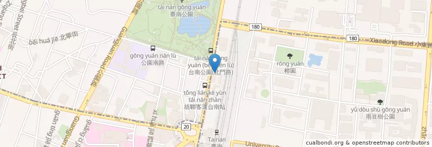 Mapa de ubicacion de 土地銀行 en 臺灣, 臺南市, 北區.