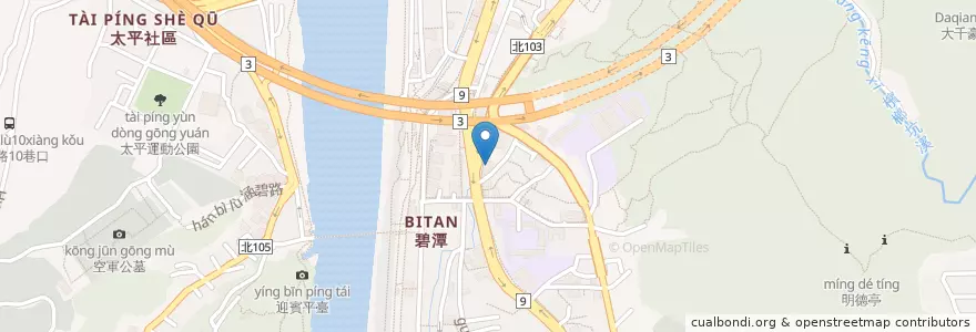 Mapa de ubicacion de 三之三幼兒園 en 타이완, 신베이 시, 신뎬 구.