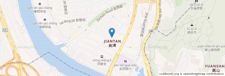 Mapa de ubicacion de 劍潭市場 en تایوان, 新北市, تایپه, 士林區.