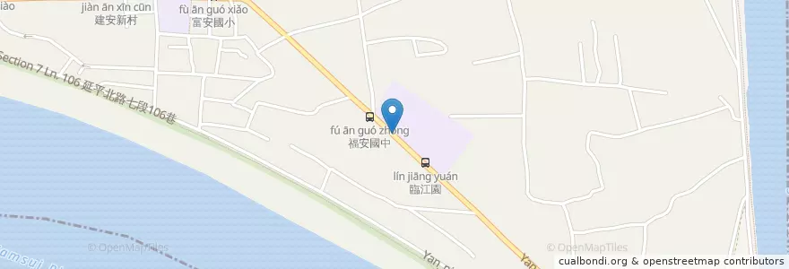Mapa de ubicacion de 福安國中 en 타이완, 신베이 시, 타이베이시, 스린 구.