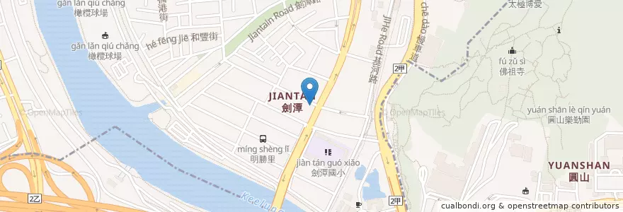 Mapa de ubicacion de 珍鮮廣東粥 en Taiwan, 新北市, Taipé, 士林區.