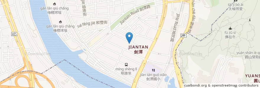 Mapa de ubicacion de 劍潭自助餐 en Taïwan, Nouveau Taipei, Taipei, District De Shilin.