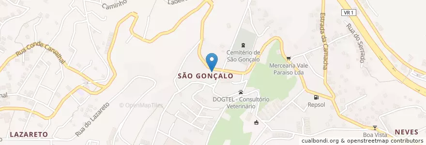 Mapa de ubicacion de Zarcos en 葡萄牙, São Gonçalo.