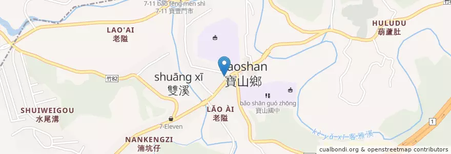 Mapa de ubicacion de 葉阿姨早點 en 台湾, 台湾省, 新竹県, 宝山郷.