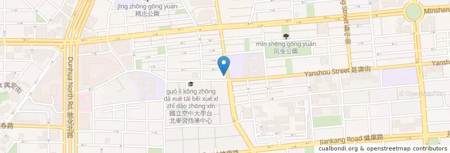 Mapa de ubicacion de 喜多園素食 en 台湾, 新北市, 台北市, 松山区.