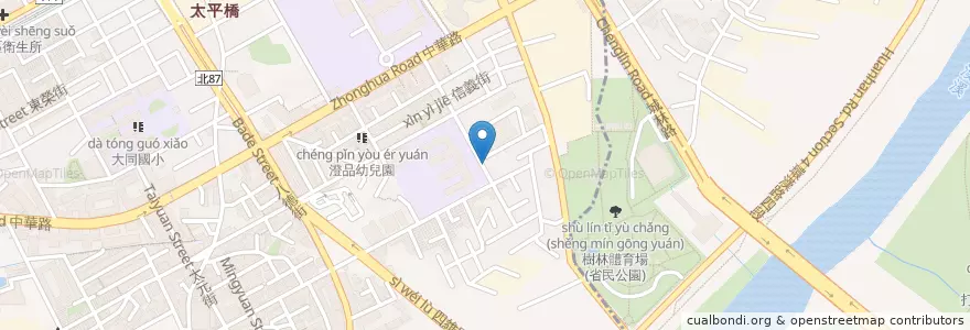 Mapa de ubicacion de 漢堡大師輕食早餐 en Taiwan, 新北市, 樹林區.