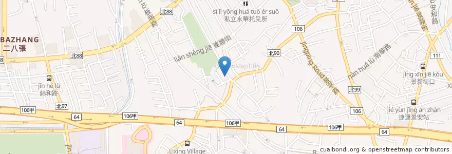 Mapa de ubicacion de 瑞星牙醫診所 en Тайвань, Новый Тайбэй, 中和區.