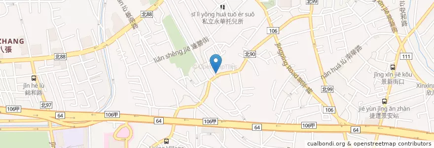 Mapa de ubicacion de 阿達麻辣臭豆腐 en 台湾, 新北市, 中和区.