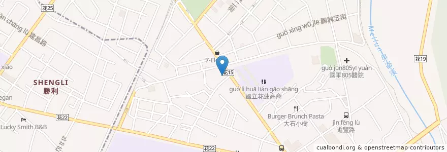 Mapa de ubicacion de 麥當勞 en Taiwan, 臺灣省, 花蓮縣, 花蓮市.