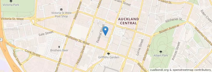 Mapa de ubicacion de Gusto at the Grand en نيوزيلندا, أوكلاند, Waitematā.