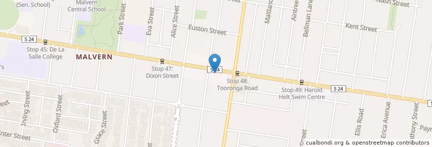 Mapa de ubicacion de Domino's Pizza en Australien, Victoria, City Of Stonnington.