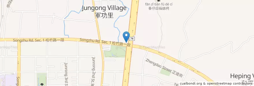 Mapa de ubicacion de 陳火雞肉飯 en 臺灣, 臺中市, 北屯區.