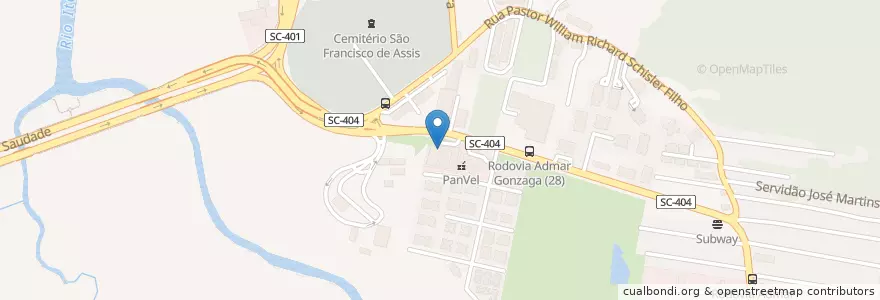 Mapa de ubicacion de Five 440 en 巴西, 南部, 圣卡塔琳娜, Microrregião De Florianópolis, Região Geográfica Intermediária De Florianópolis, 弗洛里亚诺波利斯.